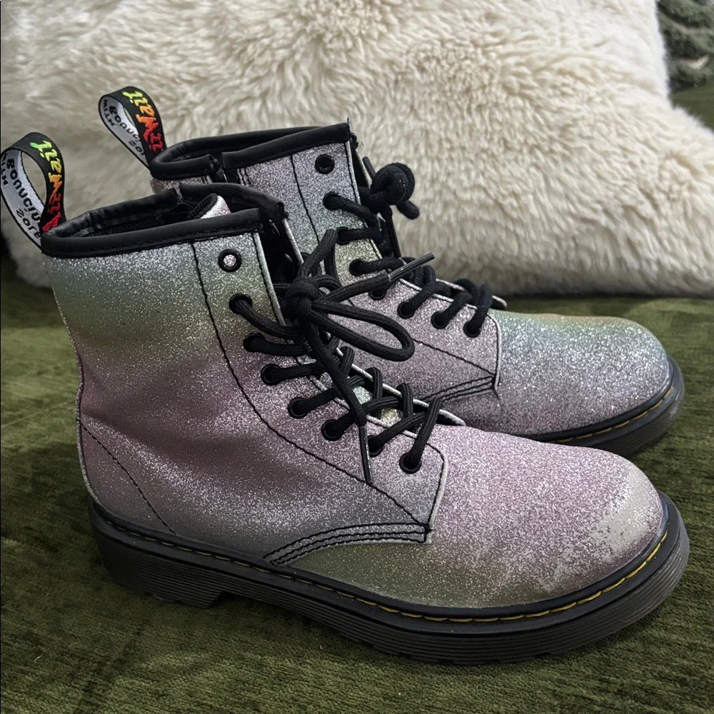 Dr. Martens 1460 PASCAL‎ RAINBOW GLITTER Girls Boots Size 3